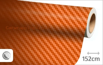 Oranje 3D carbon car wrap folie